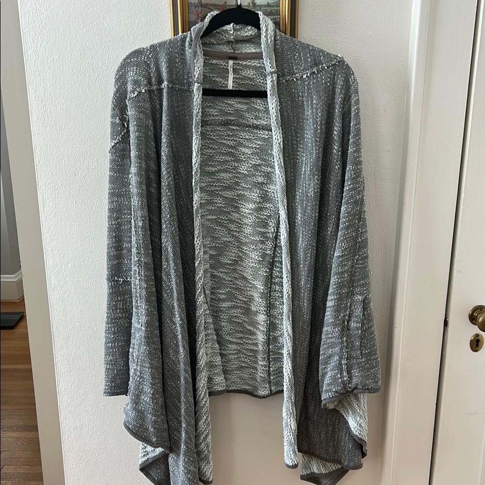 Free People Gray Cardigan Sweater Relaxed Fit